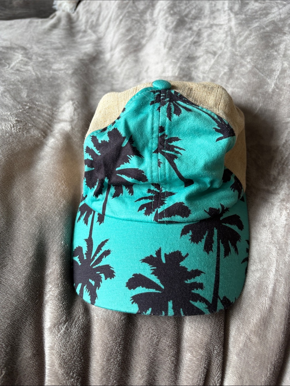 Hawaii palm tree turquoise baseball cap